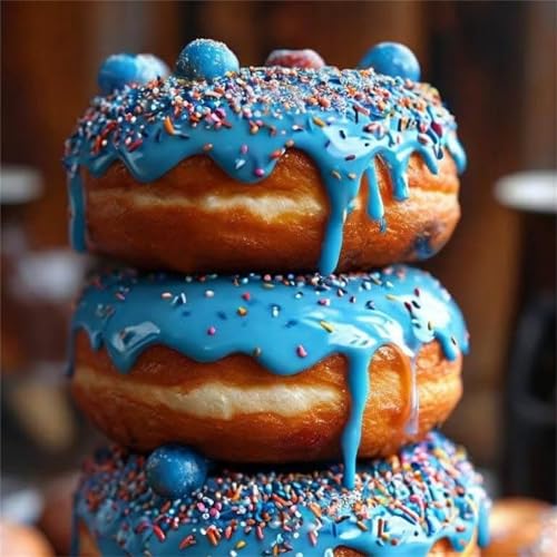Puzzle 300 Teile für Erwachsene Blaubeer-Donut,35x35cm Klassisches Puzzles Lernspiel für Erwachsene,Bunte Kunstwerk Puzzle,Wunderschönes Dekoration Puzzles Geschenke von Zuooyi