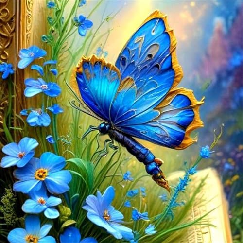 Puzzle 300 Teile für Erwachsene Blaue Schmetterlingsblume,35x35cm Klassisches Puzzles Lernspiel für Erwachsene,Bunte Kunstwerk Puzzle,Wunderschönes Dekoration Puzzles Geschenke von Zuooyi