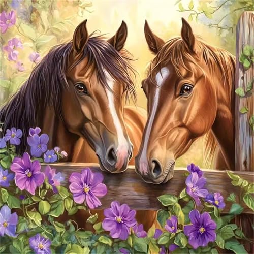 Puzzle 300 Teile für Erwachsene Brauner Pferdestall,35x35cm Klassisches Puzzles Lernspiel für Erwachsene,Bunte Kunstwerk Puzzle,Wunderschönes Dekoration Puzzles Geschenke von Zuooyi