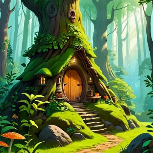 Puzzle 300 Teile für Erwachsene Frühlings-Baumhaus,35x35cm Klassisches Puzzles Lernspiel für Erwachsene,Bunte Kunstwerk Puzzle,Wunderschönes Dekoration Puzzles Geschenke von Zuooyi