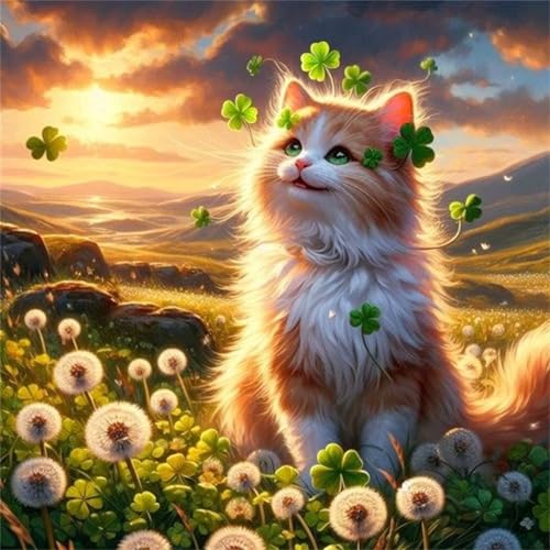 Puzzle 300 Teile für Erwachsene Löwenzahn Glückskatze,35x35cm Klassisches Puzzles Lernspiel für Erwachsene,Bunte Kunstwerk Puzzle,Wunderschönes Dekoration Puzzles Geschenke von Zuooyi