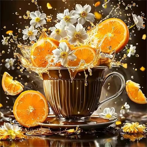 Puzzle 300 Teile für Erwachsene Orangen-Kaffee,35x35cm Klassisches Puzzles Lernspiel für Erwachsene,Bunte Kunstwerk Puzzle,Wunderschönes Dekoration Puzzles Geschenke von Zuooyi