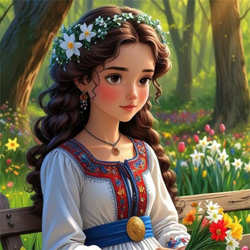 Puzzle 300 Teile für Erwachsene Schöner Mädchenstrauß,35x35cm Klassisches Puzzles Lernspiel für Erwachsene,Bunte Kunstwerk Puzzle,Wunderschönes Dekoration Puzzles Geschenke von Zuooyi