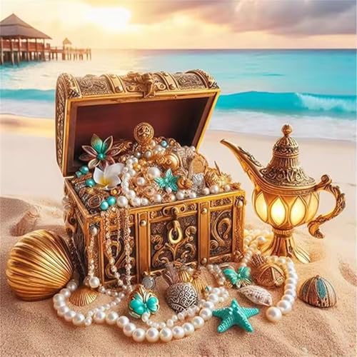 Puzzle 300 Teile für Erwachsene Strand-Schmuckschatulle,35x35cm Klassisches Puzzles Lernspiel für Erwachsene,Bunte Kunstwerk Puzzle,Wunderschönes Dekoration Puzzles Geschenke von Zuooyi