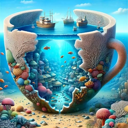 Puzzle 35 Teile Erwachsene 28x28cm Korallenmeer-Welt,Jigsaw Puzzle Erwachsene 35 Teile Lernspiel Herausforderung Spielzeug,High Difficulty Impossible Puzzles für Home Dekoration von Zuooyi