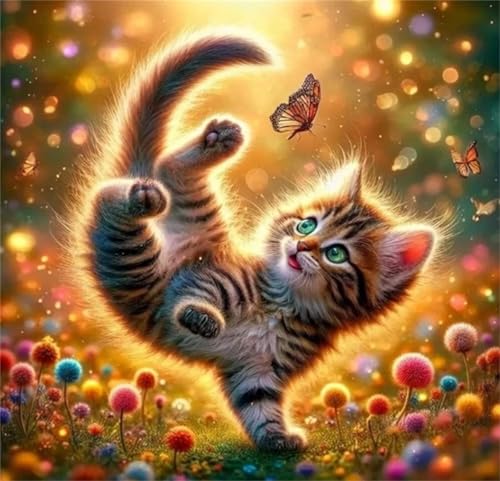 Puzzle 35 Teile Erwachsene 28x28cm Spinning Cat Sunshine,Jigsaw Puzzle Erwachsene 35 Teile Lernspiel Herausforderung Spielzeug,High Difficulty Impossible Puzzles für Home Dekoration von Zuooyi