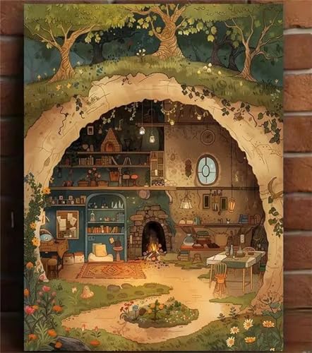 Puzzle 500,Puzzles für Erwachsene,Höhlenhaus-Ansicht Puzzles für Kinder DIY Kit Holzspielzeug Unique Gift Home Decor Framed Puzzle 500,Puzzles für Erwachsene,Höhlenhaus-Ansicht Puzzles für Kinder DIY Kit Holzspielzeug Unique Gift Home Decor Framed von Zuooyi