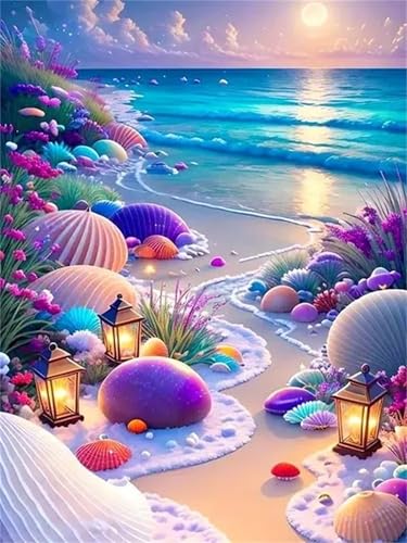 Puzzle 500,Puzzles für Erwachsene,Sandstrand Muschel Puzzles für Kinder DIY Kit Holzspielzeug Unique Gift Home Decor Frameless von Zuooyi