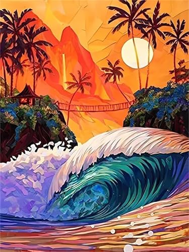 Puzzle 500,Puzzles für Erwachsene,Welle Kokosnussbaum Sonnenaufgang Puzzles für Kinder DIY Kit Holzspielzeug Unique Gift Home Decor Frameless Puzzle 500,Puzzles für Erwachsene,Welle Kokosnussbaum Sonnenaufgang Puzzles für Kinder DIY Kit Holzspielzeug Unique Gift Home Decor Frameless von Zuooyi