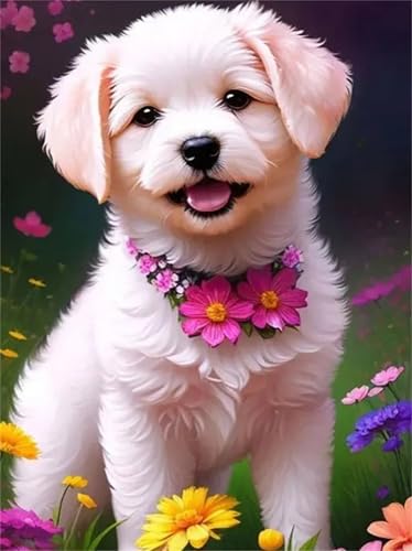 Puzzle 500 Teile Erwachsene,Framed Rosa Blumen Hunde Puzzles für Lernspiel Herausforderungsspielzeug 500 Teile Puzzles für Erwachsene Kinder Geschenk Moderne Wohnkultur Puzzle 500 Teile Erwachsene,Framed Rosa Blumen Hunde Puzzles für Lernspiel Herausforderungsspielzeug 500 Teile Puzzles für Erwachsene Kinder Geschenk Moderne Wohnkultur von Zuooyi