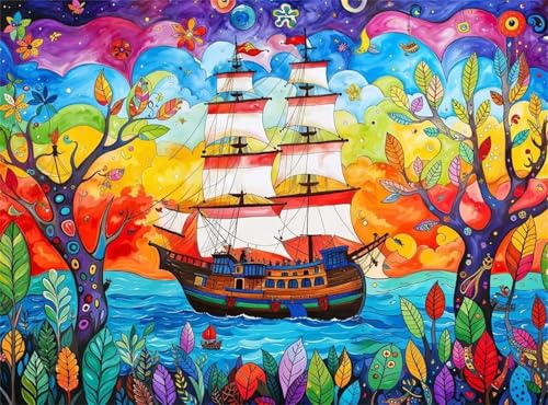 Puzzle 500 Teile Erwachsene,Frameless Abstraktes Segelboot Puzzles für Lernspiel Herausforderungsspielzeug 500 Teile Puzzles für Erwachsene Kinder Geschenk Moderne Wohnkultur Puzzle 500 Teile Erwachsene,Frameless Abstraktes Segelboot Puzzles für Lernspiel Herausforderungsspielzeug 500 Teile Puzzles für Erwachsene Kinder Geschenk Moderne Wohnkultur von Zuooyi