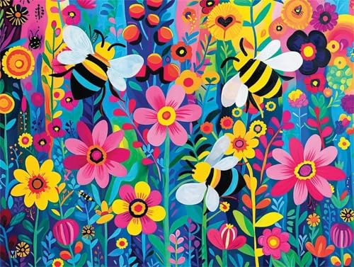 Puzzle 500 Teile Erwachsene,Frameless Cartoon-Bienenblume Puzzles für Lernspiel Herausforderungsspielzeug 500 Teile Puzzles für Erwachsene Kinder Geschenk Moderne Wohnkultur Puzzle 500 Teile Erwachsene,Frameless Cartoon-Bienenblume Puzzles für Lernspiel Herausforderungsspielzeug 500 Teile Puzzles für Erwachsene Kinder Geschenk Moderne Wohnkultur von Zuooyi