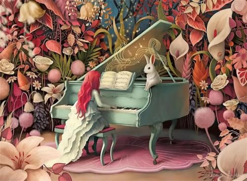 Puzzle 500 Teile Erwachsene,Frameless Klavier-Kaninchen-Mädchen Puzzles für Lernspiel Herausforderungsspielzeug 500 Teile Puzzles für Erwachsene Kinder Geschenk Moderne Wohnkultur Puzzle 500 Teile Erwachsene,Frameless Klavier-Kaninchen-Mädchen Puzzles für Lernspiel Herausforderungsspielzeug 500 Teile Puzzles für Erwachsene Kinder Geschenk Moderne Wohnkultur von Zuooyi