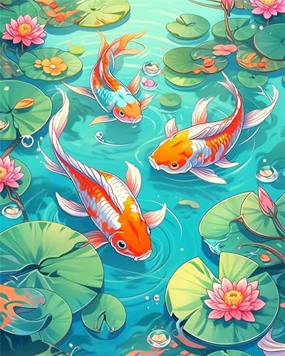 Puzzle 500 Teile Erwachsene,Frameless Lotuskarpfen Puzzles für Lernspiel Herausforderungsspielzeug 500 Teile Puzzles für Erwachsene Kinder Geschenk Moderne Wohnkultur von Zuooyi