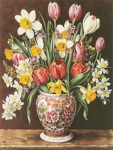 Puzzle 500 Teile Erwachsene,Frameless Vase Bunte Blumen Puzzles für Lernspiel Herausforderungsspielzeug 500 Teile Puzzles für Erwachsene Kinder Geschenk Moderne Wohnkultur von Zuooyi