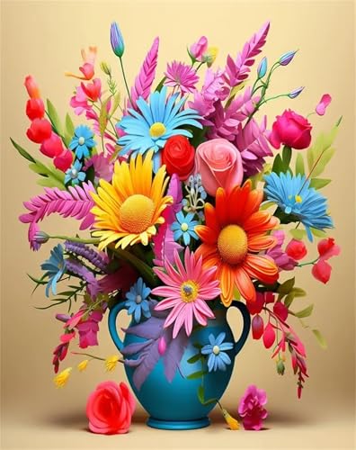 Puzzle 500 Teile Erwachsene,Frameless Vase Chrysanthemen Puzzles für Lernspiel Herausforderungsspielzeug 500 Teile Puzzles für Erwachsene Kinder Geschenk Moderne Wohnkultur von Zuooyi