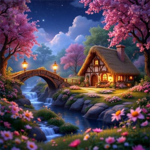 Puzzle 500 Teile Erwachsene 45x45cm Blick auf das Nachthaus,Jigsaw Puzzle Erwachsene 500 Teile Lernspiel Herausforderung Spielzeug,High Difficulty Impossible Puzzles für Home Dekoration von Zuooyi