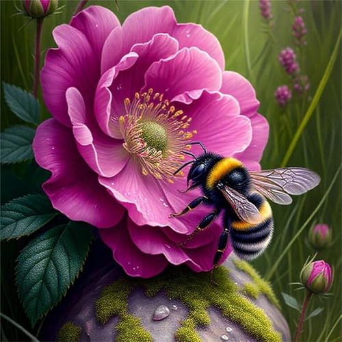 Puzzle 500 Teile Erwachsene 45x45cm Blumen Bienen Moos,Jigsaw Puzzle Erwachsene 500 Teile Lernspiel Herausforderung Spielzeug,High Difficulty Impossible Puzzles für Home Dekoration von Zuooyi