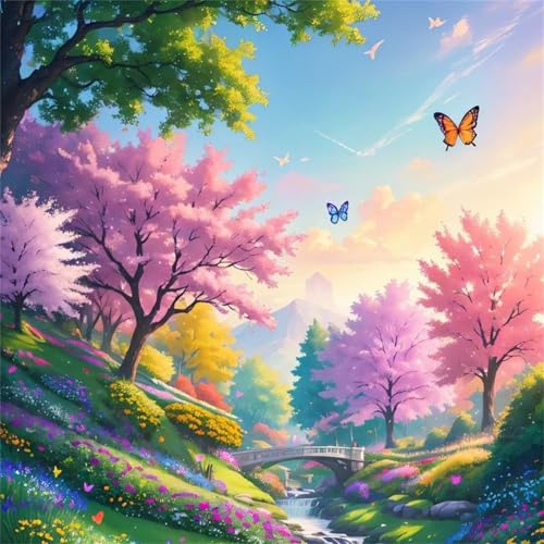 Puzzle 500 Teile Erwachsene 45x45cm Blumen im Frühlingspark,Jigsaw Puzzle Erwachsene 500 Teile Lernspiel Herausforderung Spielzeug,High Difficulty Impossible Puzzles für Home Dekoration von Zuooyi