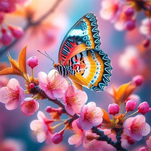 Puzzle 500 Teile Erwachsene 45x45cm Frühling Schmetterling Blume,Jigsaw Puzzle Erwachsene 500 Teile Lernspiel Herausforderung Spielzeug,High Difficulty Impossible Puzzles für Home Dekoration von Zuooyi