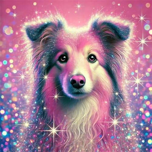 Puzzle 500 Teile Erwachsene 45x45cm Glitzer Hund,Jigsaw Puzzle Erwachsene 500 Teile Lernspiel Herausforderung Spielzeug,High Difficulty Impossible Puzzles für Home Dekoration von Zuooyi