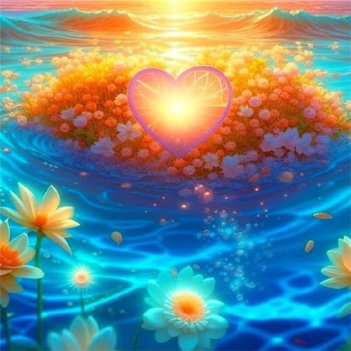 Puzzle 500 Teile Erwachsene 45x45cm Ozean Sunshine Blume,Jigsaw Puzzle Erwachsene 500 Teile Lernspiel Herausforderung Spielzeug,High Difficulty Impossible Puzzles für Home Dekoration von Zuooyi