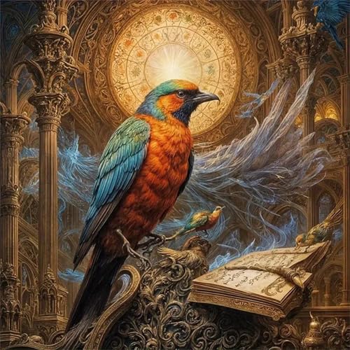 Puzzle 500 Teile Erwachsene 45x45cm Retro Palast Vögel,Jigsaw Puzzle Erwachsene 500 Teile Lernspiel Herausforderung Spielzeug,High Difficulty Impossible Puzzles für Home Dekoration von Zuooyi