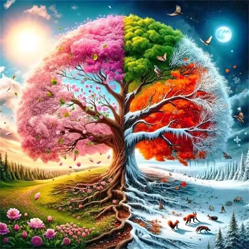 Puzzle 500 Teile Erwachsene 45x45cm Saison Bunte Bäume,Jigsaw Puzzle Erwachsene 500 Teile Lernspiel Herausforderung Spielzeug,High Difficulty Impossible Puzzles für Home Dekoration von Zuooyi