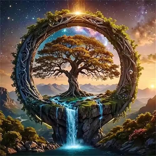 Puzzle 500 Teile Erwachsene 45x45cm Wasserfall Baum Sonnenschein,Jigsaw Puzzle Erwachsene 500 Teile Lernspiel Herausforderung Spielzeug,High Difficulty Impossible Puzzles für Home Dekoration von Zuooyi