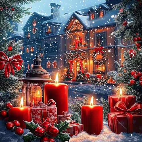 Puzzle 500 Teile Erwachsene 45x45cm Weihnachtliche Straßenkerzen,Jigsaw Puzzle Erwachsene 500 Teile Lernspiel Herausforderung Spielzeug,High Difficulty Impossible Puzzles für Home Dekoration von Zuooyi