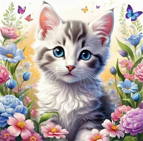 Puzzle 60 Teile Katze Blume Schmetterling,Puzzles für Erwachsene 60 Teile EIN Herausforderndes Geschicklichkeitsspiel,DIY Puzzlespiele für Die Ganze Familie,Männer Frauen für Geschenk von Zuooyi