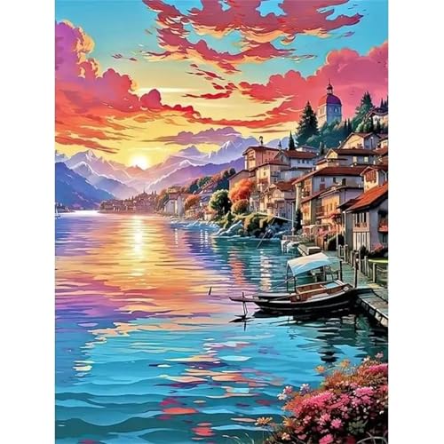 Puzzle 700,Puzzles für Erwachsene,Küstenstadt Puzzles für Kinder DIY Kit Holzspielzeug Unique Gift Home Decor Frameless von Zuooyi