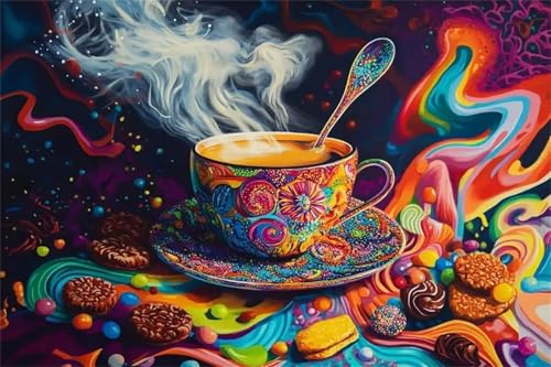 Puzzle 700,Puzzles für Erwachsene,Seltsamer Kaffee Puzzles für Kinder DIY Kit Holzspielzeug Unique Gift Home Decor Framed von Zuooyi