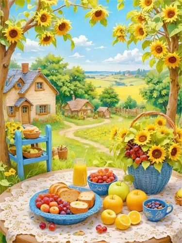 Puzzle 700,Puzzles für Erwachsene,Sonnenblumenpicknick Puzzles für Kinder DIY Kit Holzspielzeug Unique Gift Home Decor Framed Puzzle 700,Puzzles für Erwachsene,Sonnenblumenpicknick Puzzles für Kinder DIY Kit Holzspielzeug Unique Gift Home Decor Framed von Zuooyi