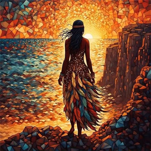 Puzzle 90 Teile für Erwachsene Abstrakte Sonnenuntergangslandschaft,30x30cm Klassisches Puzzles Lernspiel für Erwachsene,Bunte Kunstwerk Puzzle,Wunderschönes Dekoration Puzzles Geschenke von Zuooyi