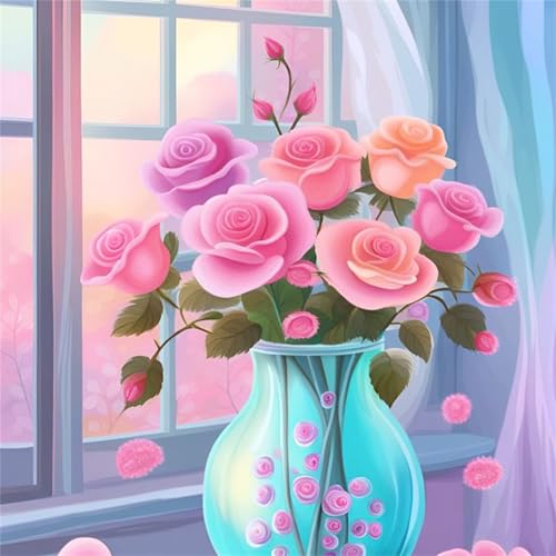Puzzle 90 Teile für Erwachsene Cartoon Vase,30x30cm Klassisches Puzzles Lernspiel für Erwachsene,Bunte Kunstwerk Puzzle,Wunderschönes Dekoration Puzzles Geschenke von Zuooyi