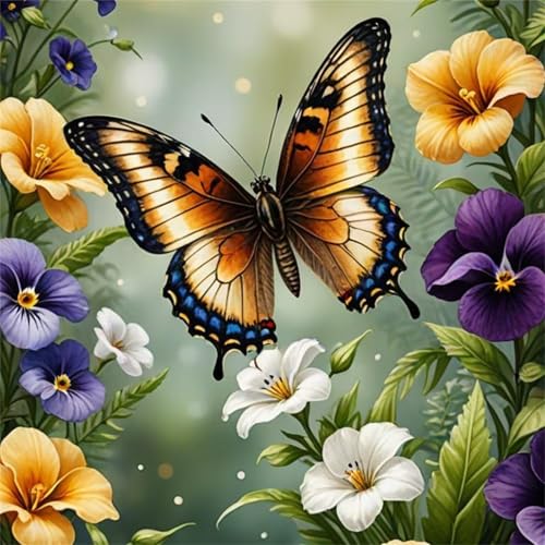 Puzzle 90 Teile für Erwachsene Gelbe Schmetterlingsblume,30x30cm Klassisches Puzzles Lernspiel für Erwachsene,Bunte Kunstwerk Puzzle,Wunderschönes Dekoration Puzzles Geschenke von Zuooyi