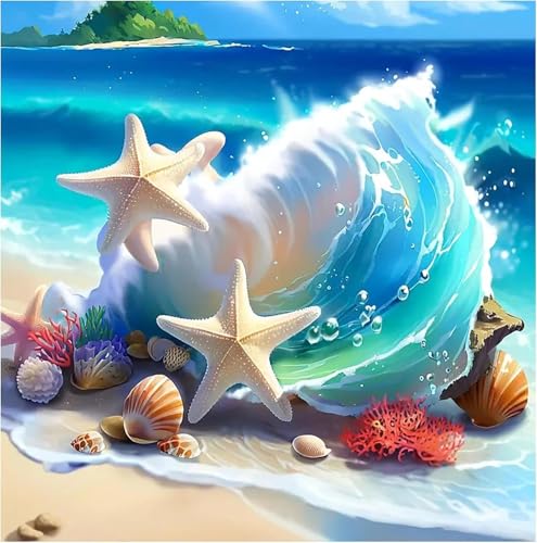 Puzzle 90 Teile für Erwachsene Meermuschel Seestern,30x30cm Klassisches Puzzles Lernspiel für Erwachsene,Bunte Kunstwerk Puzzle,Wunderschönes Dekoration Puzzles Geschenke von Zuooyi