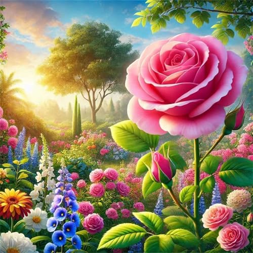 Puzzle 90 Teile für Erwachsene Rosenhain-Garten,30x30cm Klassisches Puzzles Lernspiel für Erwachsene,Bunte Kunstwerk Puzzle,Wunderschönes Dekoration Puzzles Geschenke von Zuooyi