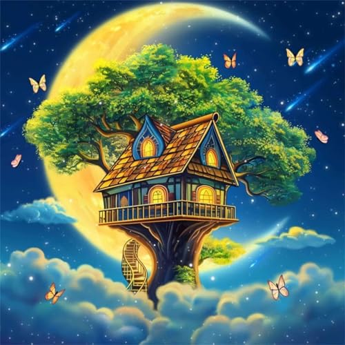 Puzzle 90 Teile für Erwachsene Sky Baumhaus,30x30cm Klassisches Puzzles Lernspiel für Erwachsene,Bunte Kunstwerk Puzzle,Wunderschönes Dekoration Puzzles Geschenke von Zuooyi