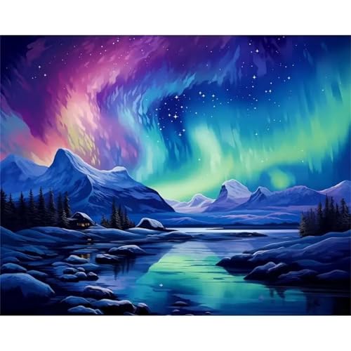 Puzzle Erwachsene 1000 Teile,Aurora-Gletscher Puzzle Adults,Puzzles für Erwachsene Lernspiel Herausforderungsspielzeug für Gift Home Decor Framed von Zuooyi