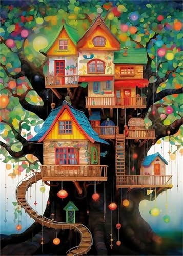 Puzzle Erwachsene 1000 Teile,Baumhäuser Puzzle Adults,Puzzles für Erwachsene Lernspiel Herausforderungsspielzeug für Gift Home Decor Framed Puzzle Erwachsene 1000 Teile,Baumhäuser Puzzle Adults,Puzzles für Erwachsene Lernspiel Herausforderungsspielzeug für Gift Home Decor Framed von Zuooyi