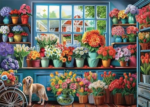 Puzzle Erwachsene 1000 Teile,Blumengeschäfte Puzzle Adults,Puzzles für Erwachsene Lernspiel Herausforderungsspielzeug für Gift Home Decor Framed Puzzle Erwachsene 1000 Teile,Blumengeschäfte Puzzle Adults,Puzzles für Erwachsene Lernspiel Herausforderungsspielzeug für Gift Home Decor Framed von Zuooyi