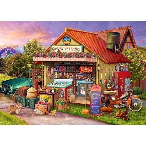 Puzzle Erwachsene 1000 Teile,Gemischtwarenladen Puzzle Adults,Puzzles für Erwachsene Lernspiel Herausforderungsspielzeug für Gift Home Decor Framed Puzzle Erwachsene 1000 Teile,Gemischtwarenladen Puzzle Adults,Puzzles für Erwachsene Lernspiel Herausforderungsspielzeug für Gift Home Decor Framed von Zuooyi