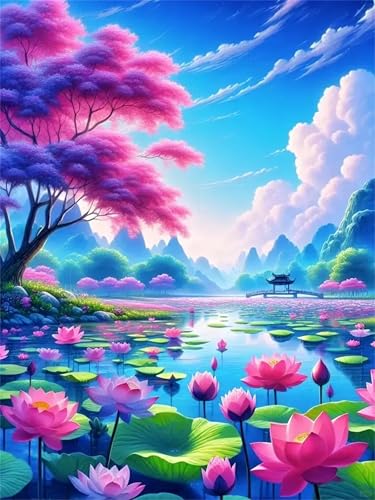 Puzzle Erwachsene 1000 Teile,Lotusteich Puzzle Adults,Puzzles für Erwachsene Lernspiel Herausforderungsspielzeug für Gift Home Decor Frameless Puzzle Erwachsene 1000 Teile,Lotusteich Puzzle Adults,Puzzles für Erwachsene Lernspiel Herausforderungsspielzeug für Gift Home Decor Frameless von Zuooyi