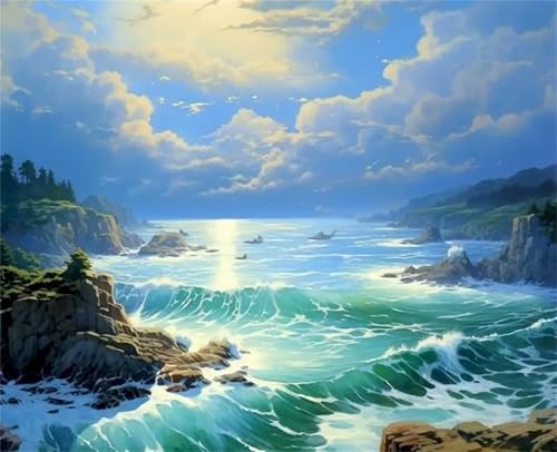Puzzle Erwachsene 1000 Teile,Meereswelle Puzzle Adults,Puzzles für Erwachsene Lernspiel Herausforderungsspielzeug für Gift Home Decor Frameless von Zuooyi