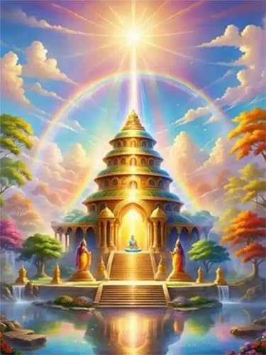 Puzzle Erwachsene 1000 Teile,Regenbogen-Buddha Puzzle Adults,Puzzles für Erwachsene Lernspiel Herausforderungsspielzeug für Gift Home Decor Framed von Zuooyi