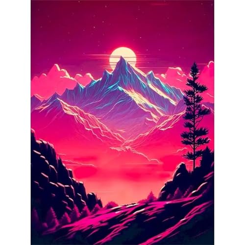 Puzzle Erwachsene 1000 Teile,Rosa Berg Puzzle Adults,Puzzles für Erwachsene Lernspiel Herausforderungsspielzeug für Gift Home Decor Framed von Zuooyi