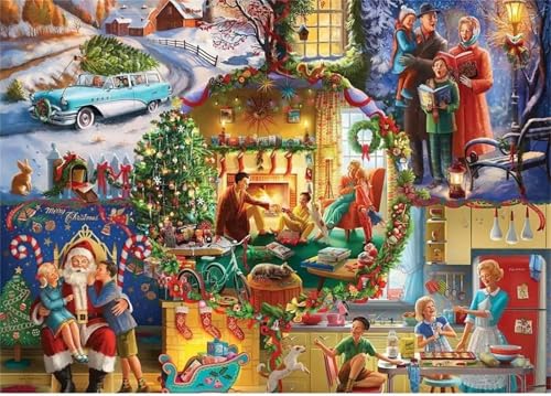 Puzzle Erwachsene 1000 Teile,Weihnachtsfeier Puzzle Adults,Puzzles für Erwachsene Lernspiel Herausforderungsspielzeug für Gift Home Decor Framed Puzzle Erwachsene 1000 Teile,Weihnachtsfeier Puzzle Adults,Puzzles für Erwachsene Lernspiel Herausforderungsspielzeug für Gift Home Decor Framed von Zuooyi