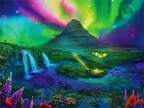 Puzzle Erwachsene 120 Teile,Aurora-Landschaft Puzzle Adults,Puzzles für Erwachsene Lernspiel Herausforderungsspielzeug für Gift Home Decor Framed von Zuooyi